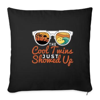 The Cool Twins Just Showed Up 34 - Sofa pillowcase 17,3'' x 17,3'' (45 x 45 cm) - black - Front