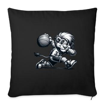 Mignon joueur de basket-ball Lion - Housse de coussin décorative 45 x 45 cm - noir - Devant