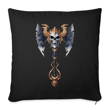 Wikinger Axt für einen Wikinger Nordmänner - Sofakissenbezug 45 x 45 cm - Schwarz - Vorne