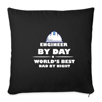 Math genius and engineer at Day World's Best Father - Sofa pillowcase 17,3'' x 17,3'' (45 x 45 cm) - black - Front