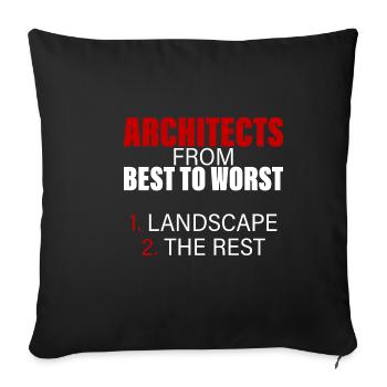 Architects From Best To Worst 1. Landscape 2 - Sofakissenbezug 45 x 45 cm - Schwarz - Vorne
