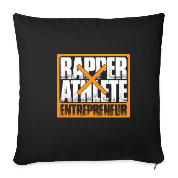 Rappeur Athlète Entrepreneur 42 - Housse de coussin décorative 45 x 45 cm - noir - Devant