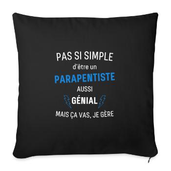 T-shirt Parapentiste Génial - Housse de coussin décorative 45 x 45 cm - noir - Devant