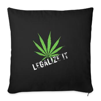 Légaliser Weed Stoner Shirt - Housse de coussin décorative 45 x 45 cm - noir - Devant