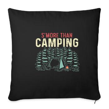 S'more as camping hiker or motorhome Geschen - Sofa pillowcase 17,3'' x 17,3'' (45 x 45 cm) - black - Front