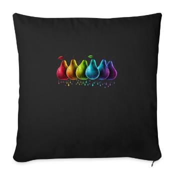 BELLES POIRES ALIGNEES - Housse de coussin décorative 45 x 45 cm - noir - Devant