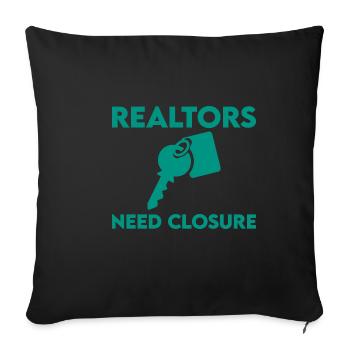 Les agents immobiliers ont besoin d’une fermeture 2 - Housse de coussin décorative 45 x 45 cm - noir - Devant