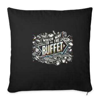 which way to the buffet 47 - Sofakissenbezug 45 x 45 cm - Schwarz - Vorne
