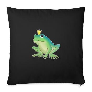 Froschkönig - Sofakissenbezug 45 x 45 cm - Schwarz - Vorne