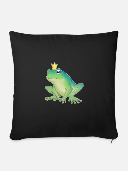Froschkönig - Sofakissenbezug 45 x 45 cm - Schwarz