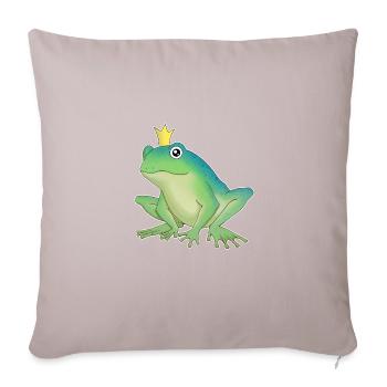 Froschkönig - Sofakissenbezug 45 x 45 cm - helles Taupe - Vorne
