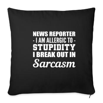 Allergic to stupidity. Sarcastic Person Ges - Sofa pillowcase 17,3'' x 17,3'' (45 x 45 cm) - black - Front