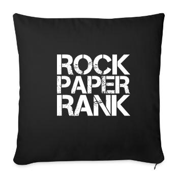 Rock Paper Rank 3 - Sofakissenbezug 45 x 45 cm - Schwarz - Vorne
