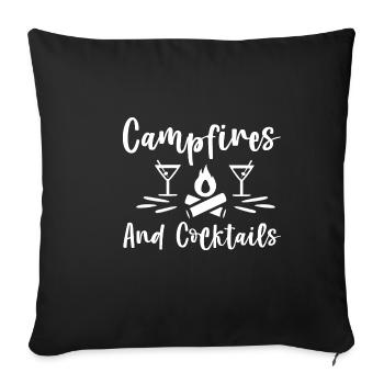 Campfire And Cocktails 4 - Sofa pillowcase 17,3'' x 17,3'' (45 x 45 cm) - black - Front