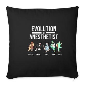 Anesthesia Drôle de médecin et anesthésiste cadeau - Housse de coussin décorative 45 x 45 cm - noir - Devant