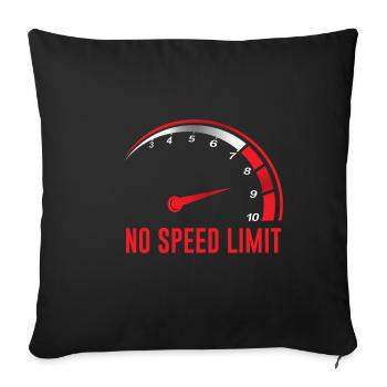 Voiture Course Humour Pas de limite de vitesse mécanicien cheval - Housse de coussin décorative 45 x 45 cm - noir - Devant