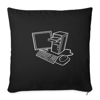 Ensemble d’ordinateur Technicien en informatique Cadeau - Housse de coussin décorative 45 x 45 cm - noir - Devant