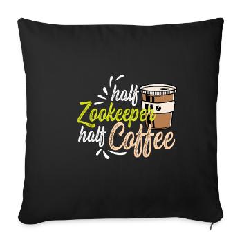Cadeau holiker de café semi-café - Housse de coussin décorative 45 x 45 cm - noir - Devant