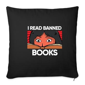 J’ai lu des livres interdits 53 - Housse de coussin décorative 45 x 45 cm - noir - Devant