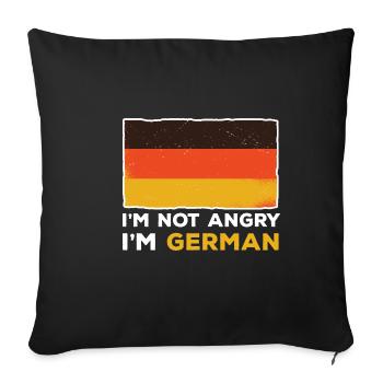 I'm not angry, I'm german desperate - Sofa pillowcase 17,3'' x 17,3'' (45 x 45 cm) - black - Front