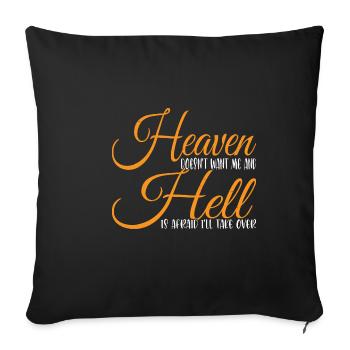 Le ciel ne veut pas de moi et l’enfer a peur 3 - Housse de coussin décorative 45 x 45 cm - noir - Devant