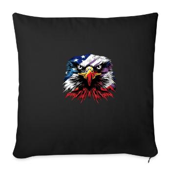American Flag Freedom Eagle USA Pride - Sofa pillowcase 17,3'' x 17,3'' (45 x 45 cm) - black - Front