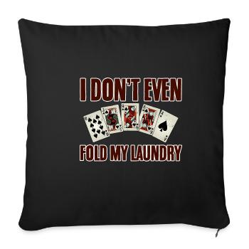 Je ne plie même pas mon linge 2 - Housse de coussin décorative 45 x 45 cm - noir - Devant