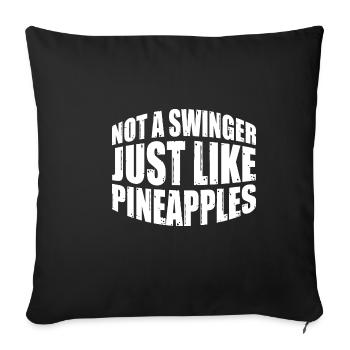 Pas un échangiste, tout comme les ananas 4 - Housse de coussin décorative 45 x 45 cm - noir - Devant
