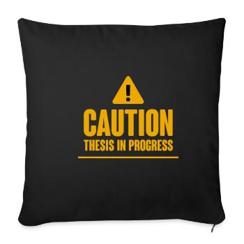 Caution Thèse en cours 2 - Housse de coussin décorative 45 x 45 cm - noir - Devant