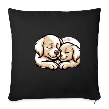Two Dogs In Love - Sofa pillowcase 17,3'' x 17,3'' (45 x 45 cm) - black - Front