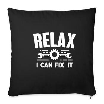Relax I Can Fix It 29 - Sofa pillowcase 17,3'' x 17,3'' (45 x 45 cm) - black - Front
