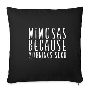 Les mimosas parce que les matins sont nuls - Housse de coussin décorative 45 x 45 cm - noir - Devant