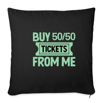 Buy 50 50 Tickets From Me 4 - Sofa pillowcase 17,3'' x 17,3'' (45 x 45 cm) - black - Front