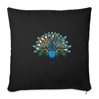 Beau gardien de zoo de paon. Poison - Housse de coussin décorative 45 x 45 cm - noir - Devant
