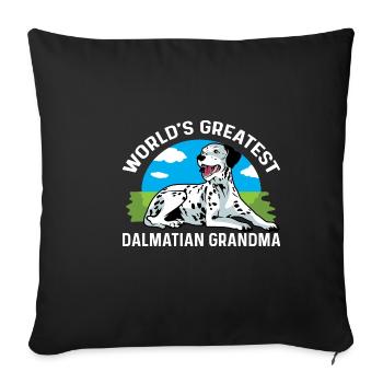 Biggest Dalmatian Grandma Sweetest Grandma Gift - Sofa pillowcase 17,3'' x 17,3'' (45 x 45 cm) - black - Front