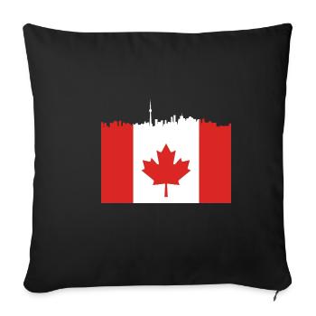 Skyline Maple Leaf Cadeau canadien - Housse de coussin décorative 45 x 45 cm - noir - Devant