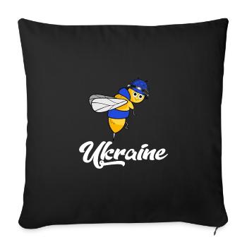 support ukraine ukrainebiene freiheit in blue-yellow - Sofa pillowcase 17,3'' x 17,3'' (45 x 45 cm) - black - Front