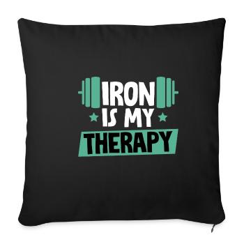 Iron Is My Therapy 6 - Sofa pillowcase 17,3'' x 17,3'' (45 x 45 cm) - black - Front