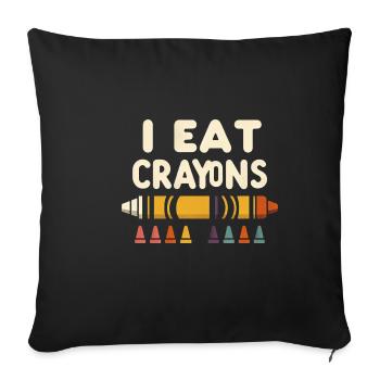 I Eat Crayons 5 - Sofakissenbezug 45 x 45 cm - Schwarz - Vorne