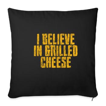 I Believe In Grilled Cheese 3 - Sofakissenbezug 45 x 45 cm - Schwarz - Vorne
