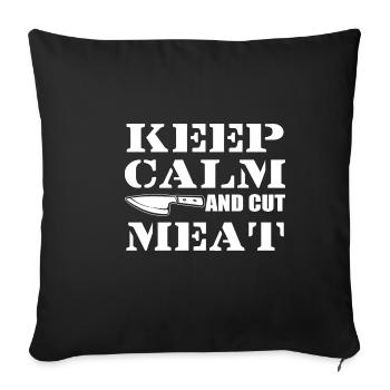 Couper la viande Meat Market Personne Cadeau - Housse de coussin décorative 45 x 45 cm - noir - Devant