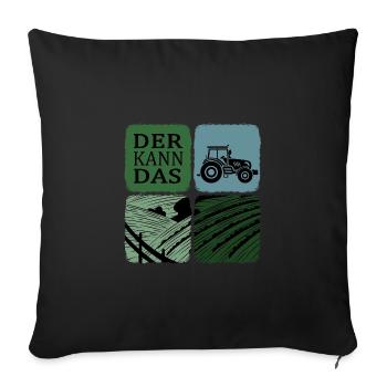 Traktorfahrer Traktor kann das Erntezeit - Sofakissenbezug 45 x 45 cm - Schwarz - Vorne