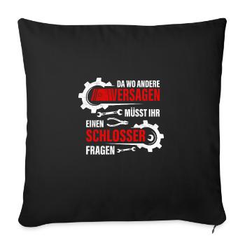 Schlosser Stahl Geschenkidee - Sofakissenbezug 45 x 45 cm - Schwarz - Vorne