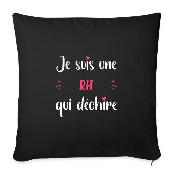 rh qui déchire - Housse de coussin décorative 45 x 45 cm - noir - Devant
