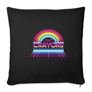 I Eat Crayons 6 - Sofakissenbezug 45 x 45 cm - Schwarz - Vorne