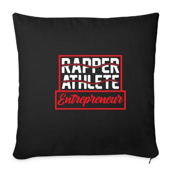 Rappeur Athlète Entrepreneur 57 - Housse de coussin décorative 45 x 45 cm - noir - Devant