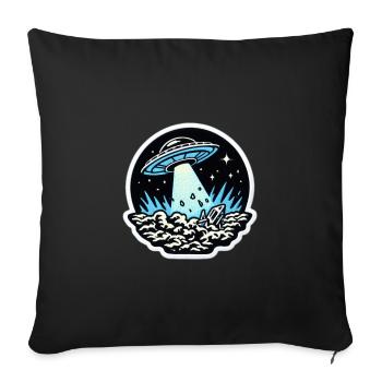 UFO-Lichtstrahl Patch - Sofakissenbezug 45 x 45 cm - Schwarz - Vorne