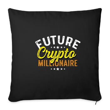 Crypto Millionaire. Cryptocurrencial expert. Poison - Sofa pillowcase 17,3'' x 17,3'' (45 x 45 cm) - black - Front