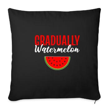 Progressivement pastèque. Poison marchand de fruits - Housse de coussin décorative 45 x 45 cm - noir - Devant