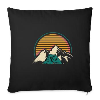 Retro -Camper Motorhome Gift - Sofa pillowcase 17,3'' x 17,3'' (45 x 45 cm) - black - Front